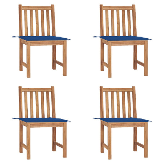 Zahradní Židle 4 Ks S Poduškami Masivní Teak