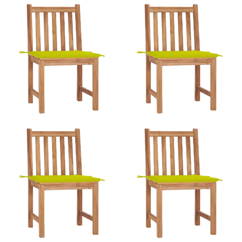 Zahradní Židle 4 Ks S Poduškami Masivní Teak