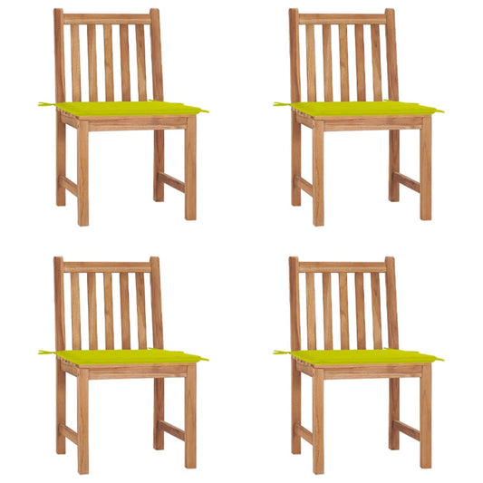 Zahradní Židle 4 Ks S Poduškami Masivní Teak
