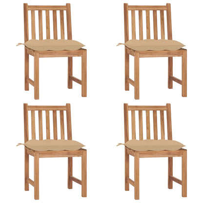 Zahradní Židle 6 Ks S Poduškami Masivní Teak