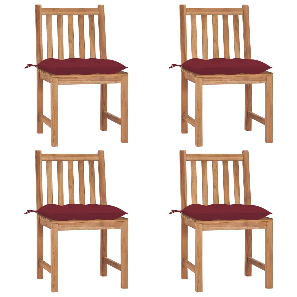 Zahradní Židle 6 Ks S Poduškami Masivní Teak
