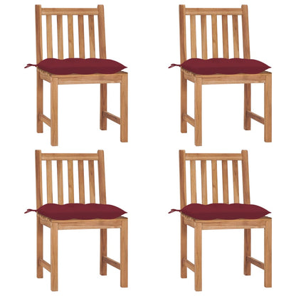 Zahradní Židle 6 Ks S Poduškami Masivní Teak