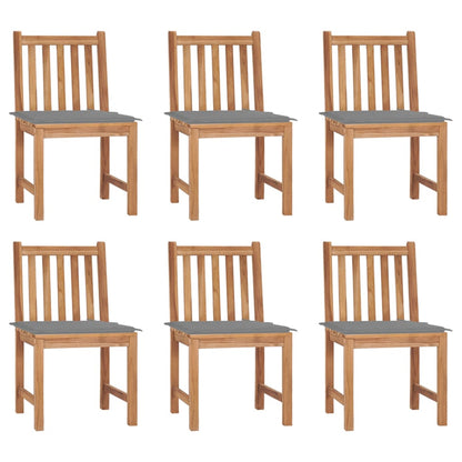 Zahradní Židle 6 Ks S Poduškami Masivní Teak