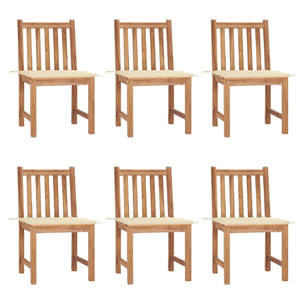 Zahradní Židle S Poduškami 6 Ks Masivní Teak