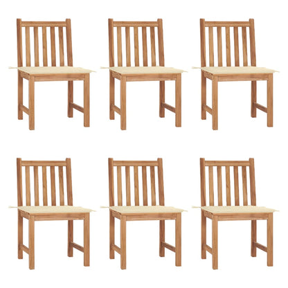 Zahradní Židle S Poduškami 6 Ks Masivní Teak