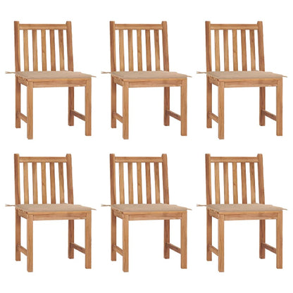 Zahradní Židle 6 Ks S Poduškami Masivní Teak