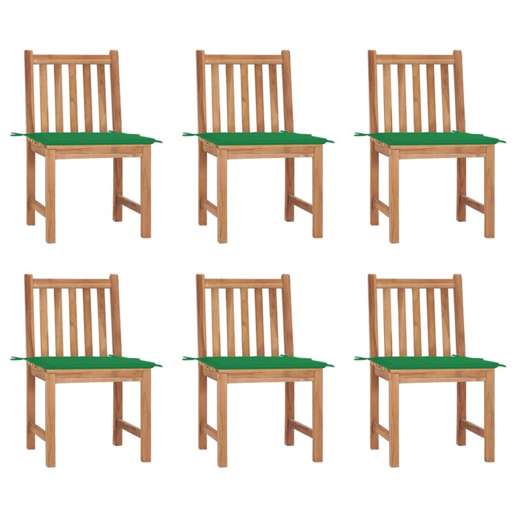 Zahradní Židle 6 Ks S Poduškami Masivní Teak