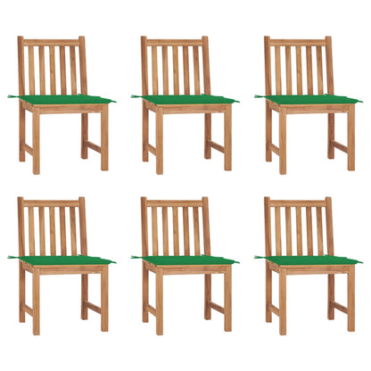 Zahradní Židle 6 Ks S Poduškami Masivní Teak
