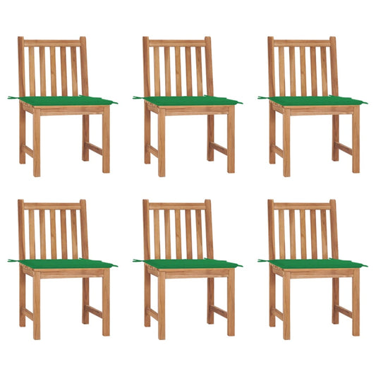 Zahradní Židle 6 Ks S Poduškami Masivní Teak