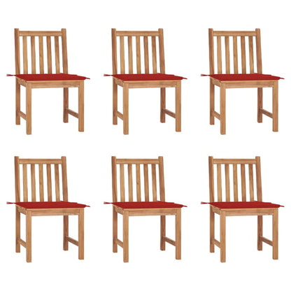 Zahradní Židle 6 Ks S Poduškami Masivní Teak