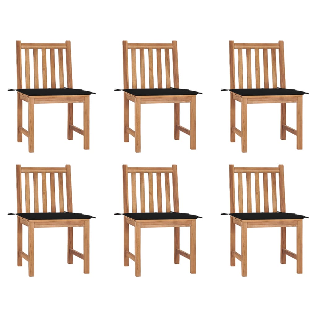 Zahradní Židle 6 Ks S Poduškami Masivní Teak