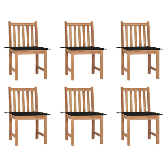 Zahradní Židle 6 Ks S Poduškami Masivní Teak