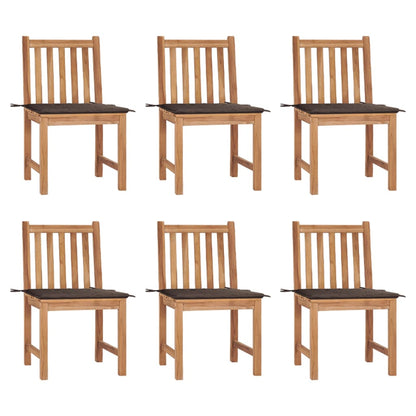 Zahradní Židle 6 Ks S Poduškami Masivní Teak