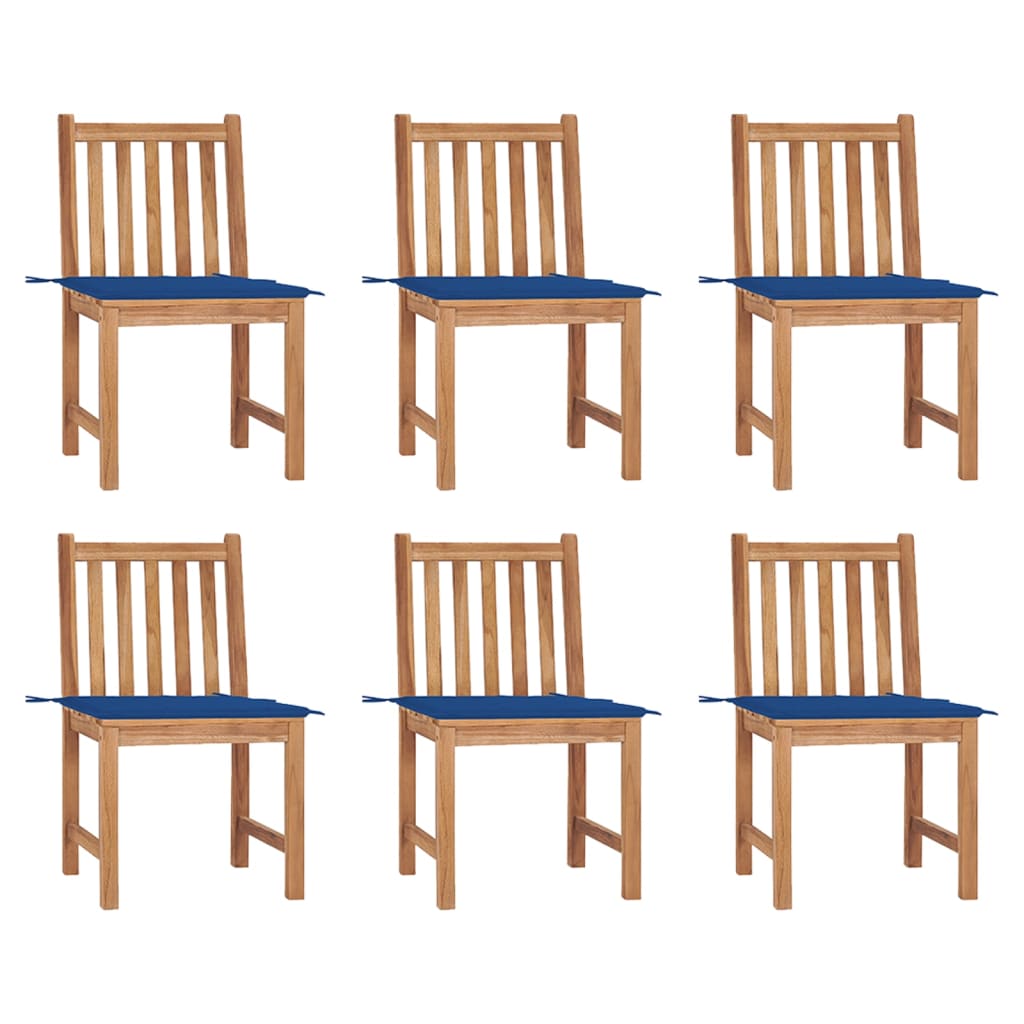Zahradní Židle 6 Ks S Poduškami Masivní Teak
