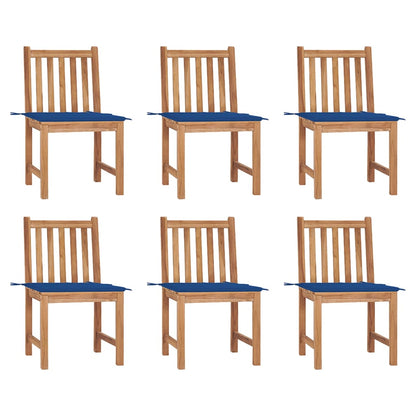 Zahradní Židle 6 Ks S Poduškami Masivní Teak