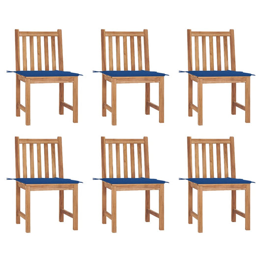 Zahradní Židle 6 Ks S Poduškami Masivní Teak