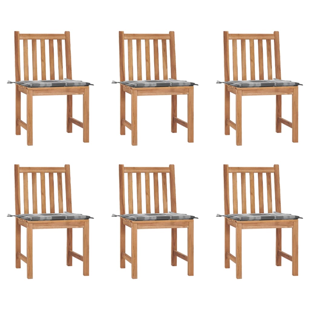 Zahradní Židle S Poduškami 6 Ks Masivní Teak