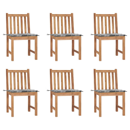 Zahradní Židle S Poduškami 6 Ks Masivní Teak