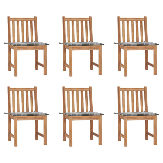 Zahradní Židle S Poduškami 6 Ks Masivní Teak
