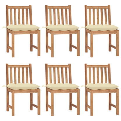 Zahradní Židle 6 Ks S Poduškami Masivní Teak