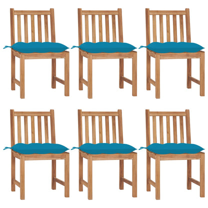 Zahradní Židle 6 Ks S Poduškami Masivní Teak