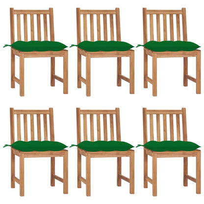 Zahradní Židle 6 Ks S Poduškami Masivní Teak