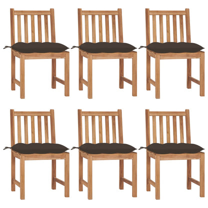 Zahradní Židle 6 Ks S Poduškami Masivní Teak