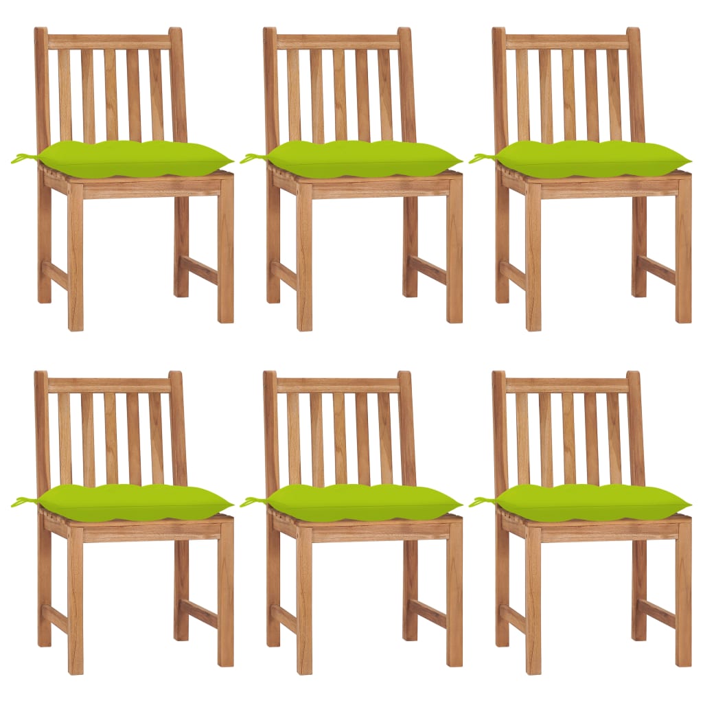 Zahradní Židle 6 Ks S Poduškami Masivní Teak