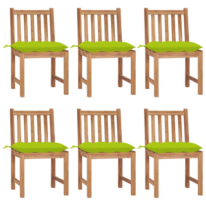 Zahradní Židle 6 Ks S Poduškami Masivní Teak