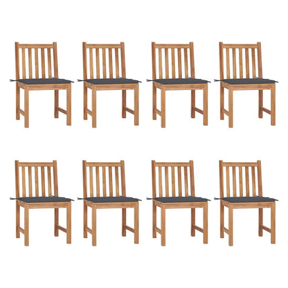 Zahradní Židle S Poduškami 8 Ks Masivní Teak