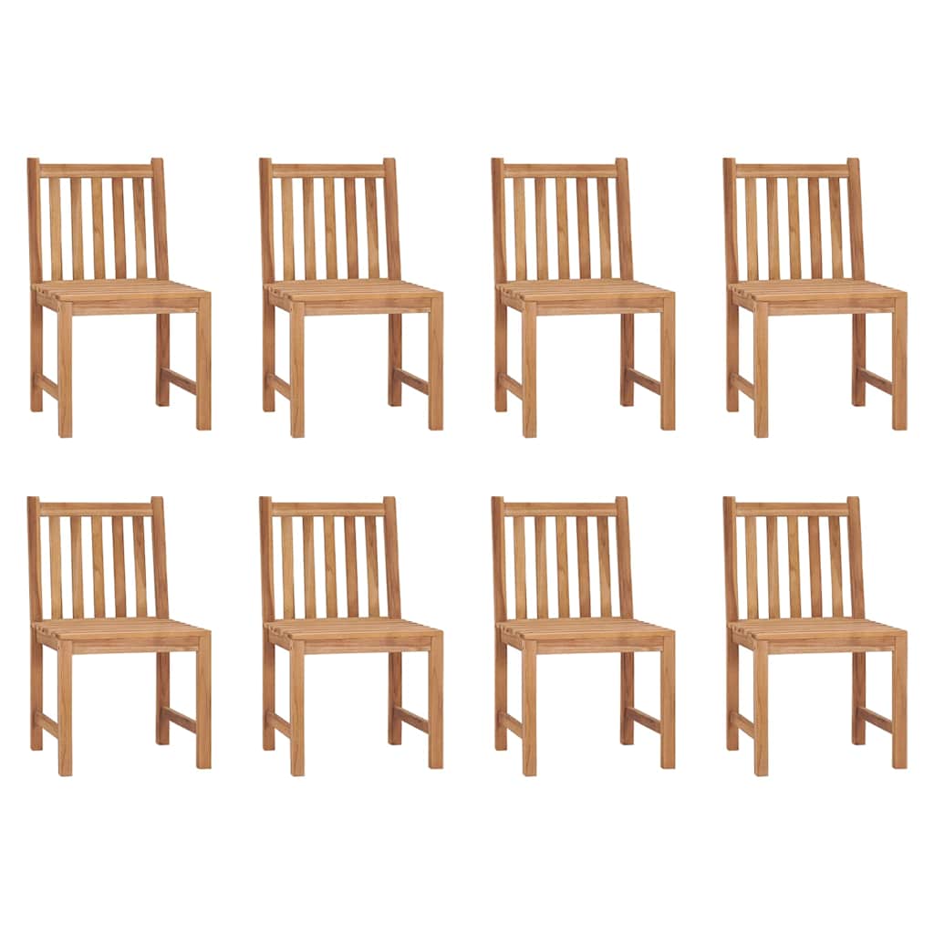 Zahradní Židle S Poduškami 8 Ks Masivní Teak