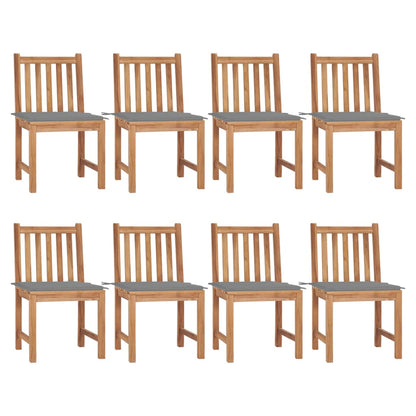 Zahradní Židle S Poduškami 8 Ks Masivní Teak