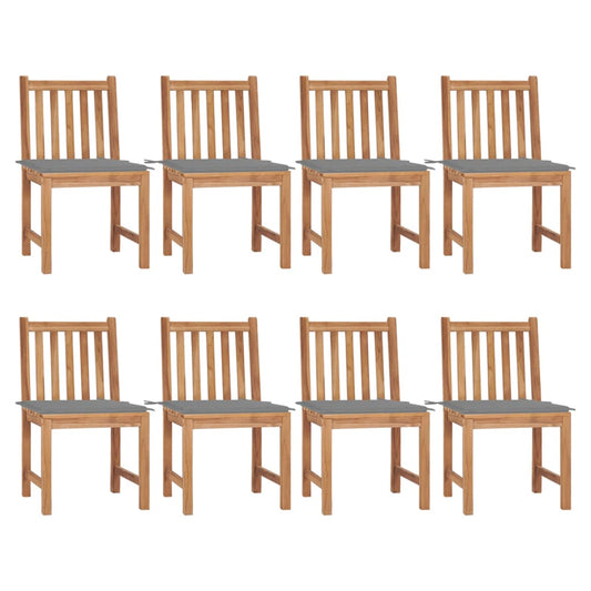 Zahradní Židle S Poduškami 8 Ks Masivní Teak
