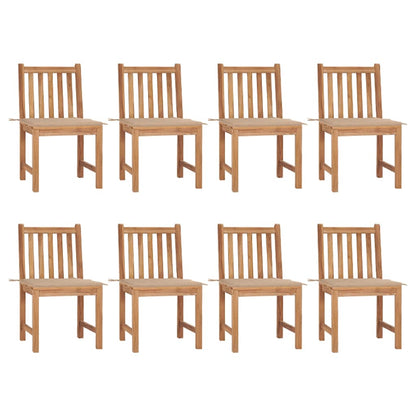 Zahradní Židle 8 Ks S Poduškami Masivní Teak