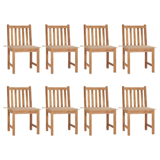 Zahradní Židle 8 Ks S Poduškami Masivní Teak