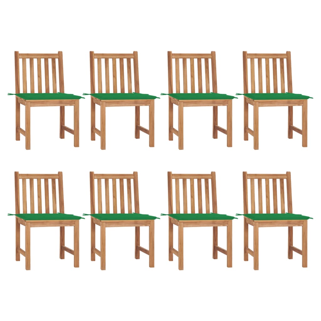 Zahradní Židle S Poduškami 8 Ks Masivní Teak