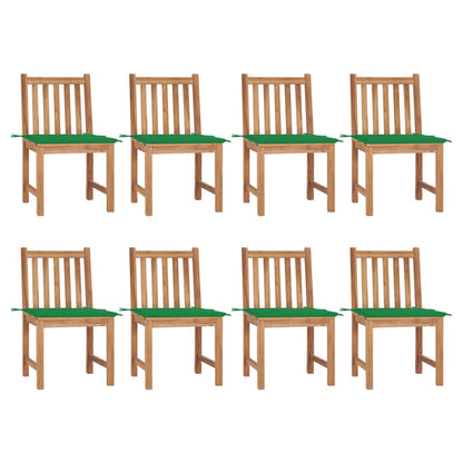 Zahradní Židle S Poduškami 8 Ks Masivní Teak
