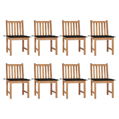 Zahradní Židle S Poduškami 8 Ks Masivní Teak