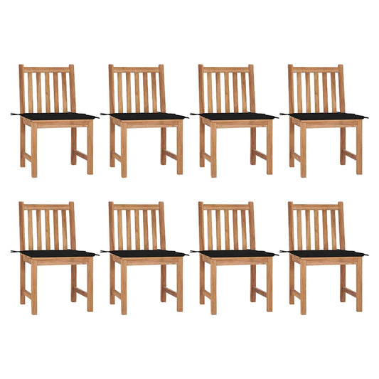 Zahradní Židle S Poduškami 8 Ks Masivní Teak
