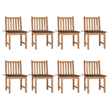 Zahradní Židle S Poduškami 8 Ks Masivní Teak