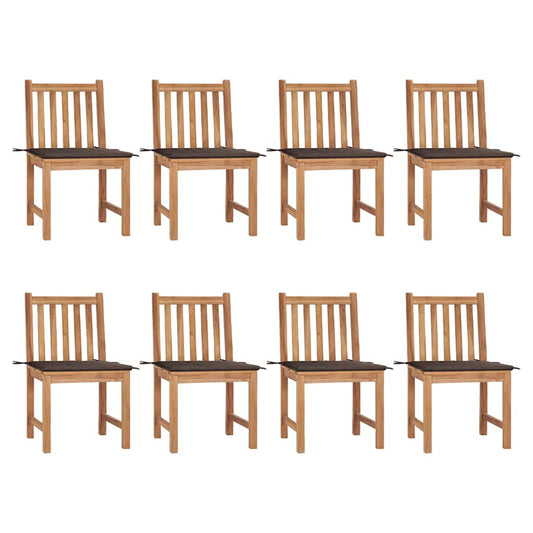 Zahradní Židle S Poduškami 8 Ks Masivní Teak