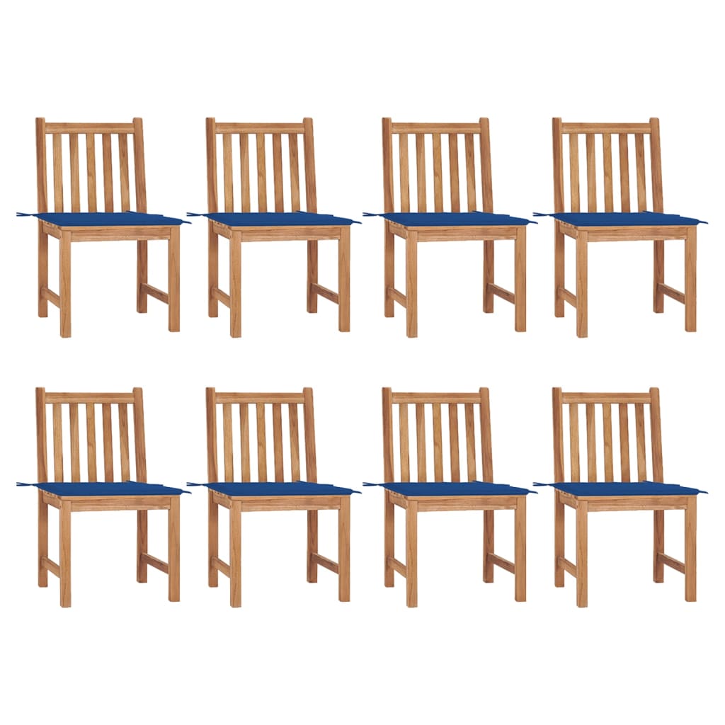 Zahradní Židle S Poduškami 8 Ks Masivní Teak