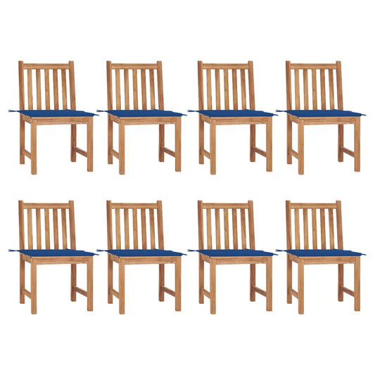 Zahradní Židle S Poduškami 8 Ks Masivní Teak