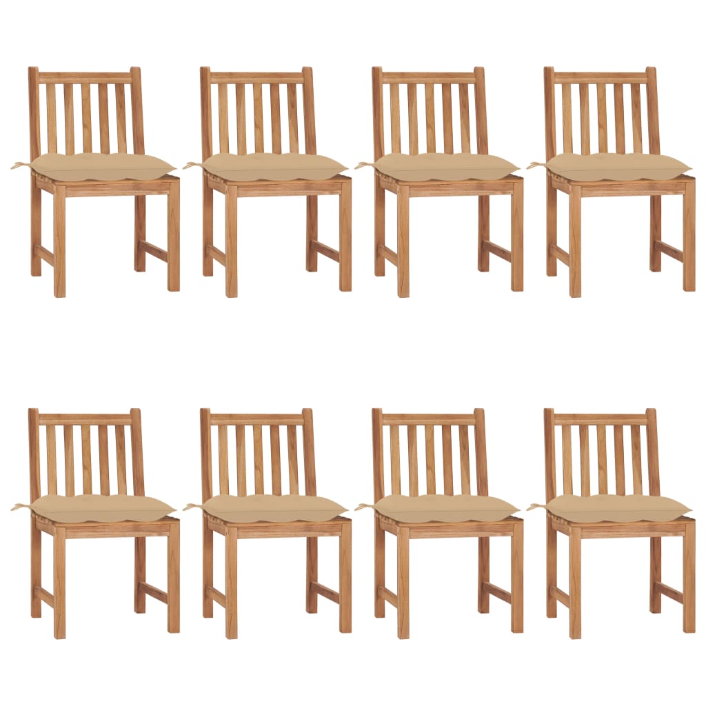 Zahradní Židle 6 Ks S Poduškami Masivní Teak