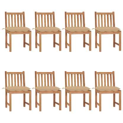 Zahradní Židle 6 Ks S Poduškami Masivní Teak