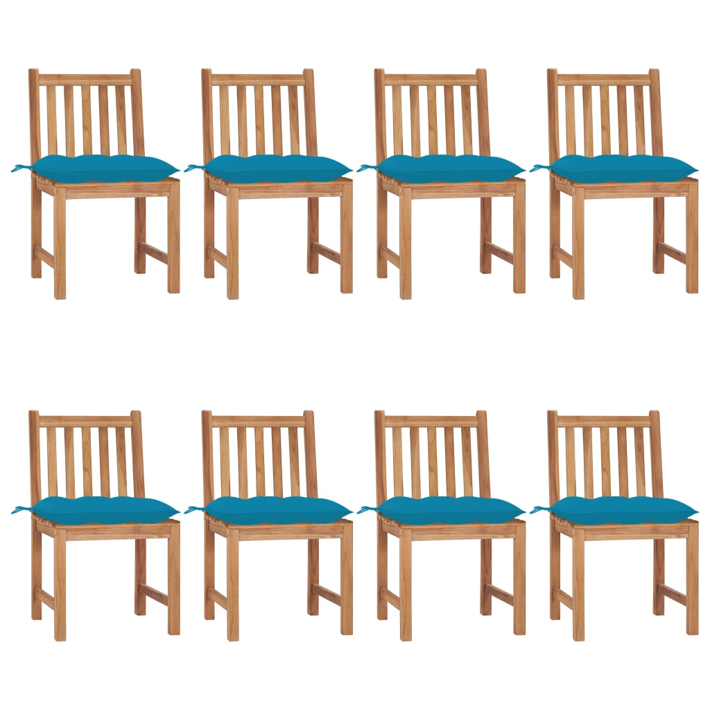 Zahradní Židle 6 Ks S Poduškami Masivní Teak