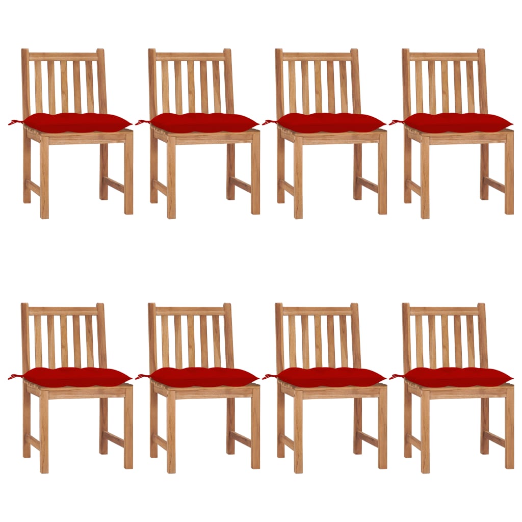 Zahradní Židle 6 Ks S Poduškami Masivní Teak