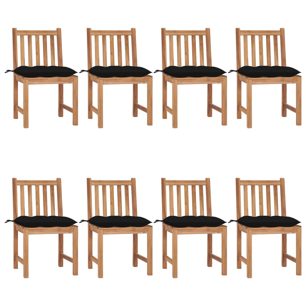 Zahradní Židle 6 Ks S Poduškami Masivní Teak