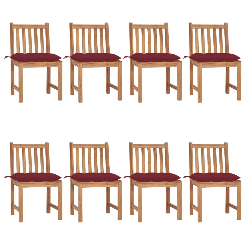 Zahradní Židle 6 Ks S Poduškami Masivní Teak