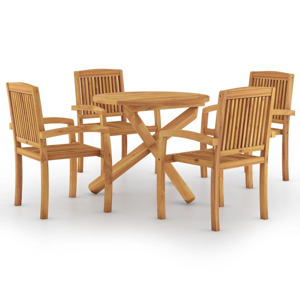 5Dílný Zahradní Jídelní Set Masivní Teakové Dřevo